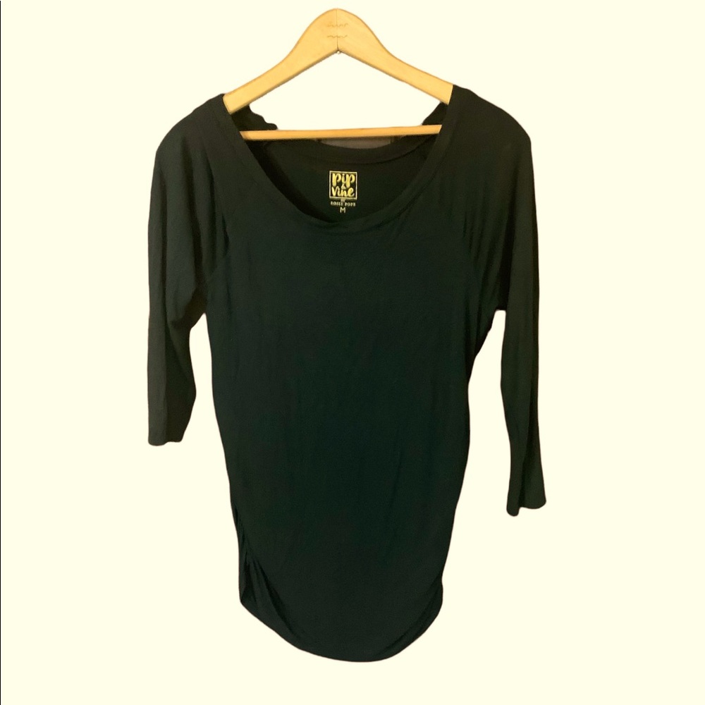 Pip & Vine by Rosie Pope Maternity shirt black in color size med